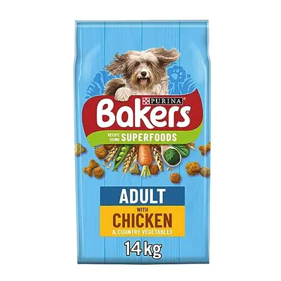 Bakers Adult Dry Dog Food Chicken and Veg kg, Packaging May Vary