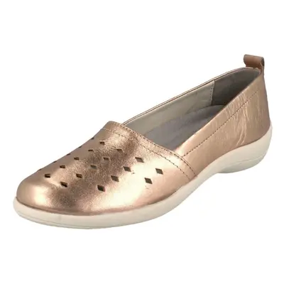 (UK 7, Rose Gold (Gold)) Ladies Padders Slip On Leather Shoes Rava - D/E Fit