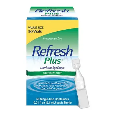 Refresh Plus Lubricant Eye Drops Non-Preserved Tears, Single-Use Containers, 0.01 fl oz (0.4 mL)