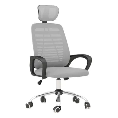 Vinsetto Mesh Office Chair, Computer Chair with Rotatable Headrest, Grey