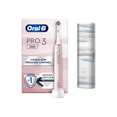 Oral-B Pro 3500 Electric Toothbrushes Modes Travel Case - Pink