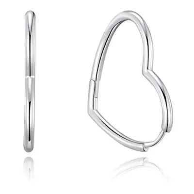 Sterling Silver Heart Hoop Earrings