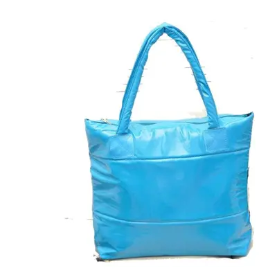 (sky Blue) Fashion Handbag Single Shoulder Tote Women Space Pad Cotton Feather Down Bag Bucket H