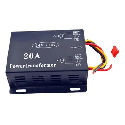 (20A) Vehicle Car DC 24V to 12V 6A 10A 15A 20A 30A Power Supply Transformer Converter