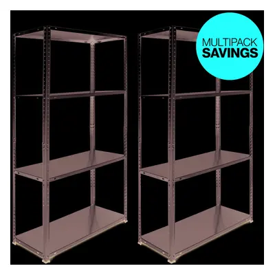 Pack of Garage Shelving Units Tier (145cm x 75cm x 30cm) BOLTED Galvanised Steel Metal Storage R