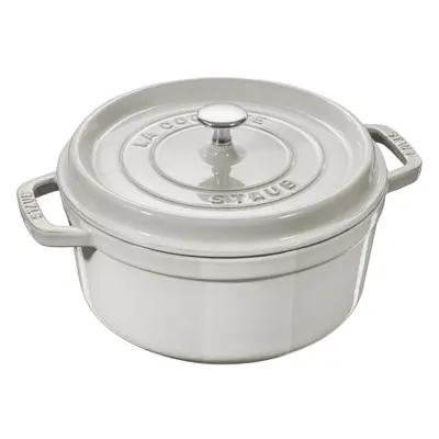 Staub Round Cast Iron Pot - 2.2 ltr, White Truffle