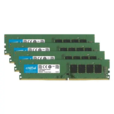 Crucial 32GB Kit (8GBx4) DDR4 MT/s (PC4-19200) DR x8 DIMM 288-Pin Memory - CT4K8G4DFD824A