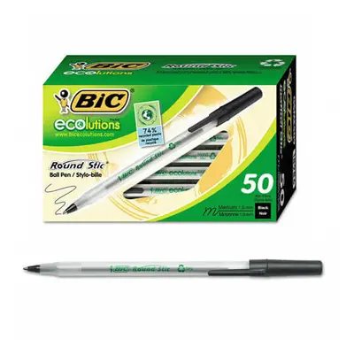 Bic Ecolutions Round Stic Ballpoint Pen 1.0mm 50pk