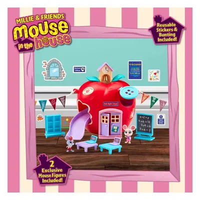 Millie & Friends Mouse in the House Red Apple Schoolhouse Toy Playset with Figures and Accessori