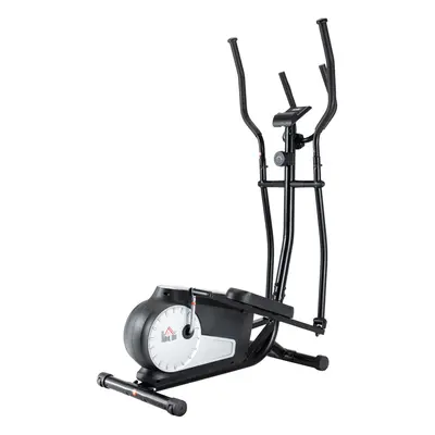 HOMCOM Elliptical Cross Trainer w/ Adjustable Resistance, LCD Monitor, Wheels