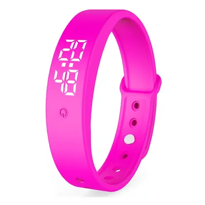 (Pink) Temperature Monitor Colors Abnormal Body Temperature Reminder Colorful Smart Watch