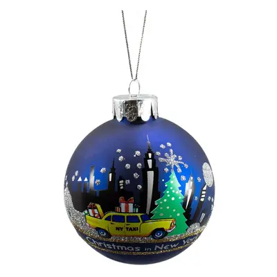 Kurt Adler New York Glass Ball Ornament, 80mm,Christmas