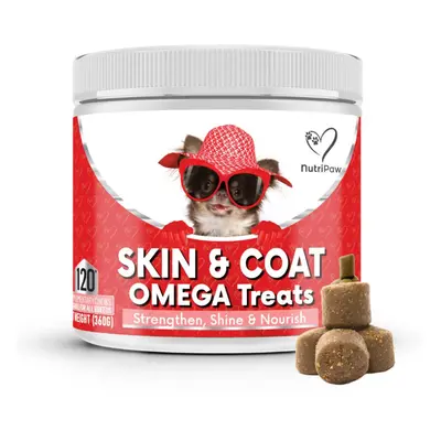 Skin & Coat Omega Treats - Nourish, Strengthen, Protect Skin & Coat, Reduce Excessive Shedding -