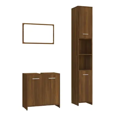 (brown oak) vidaXL Bathroom Furniture Set Piece Engineered Wood Furniture Multi Colours