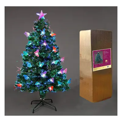 (5Ft) Butterflies Fibre Optic Christmas Tree LED Pre-Lit