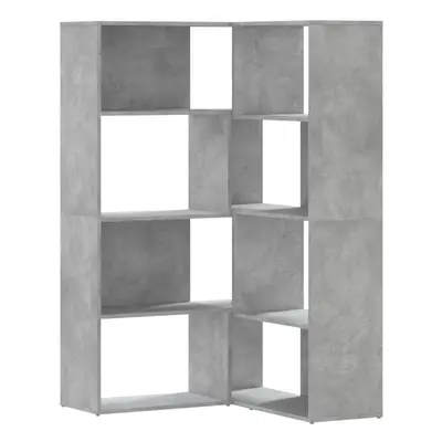 (concrete grey) vidaXL Corner Bookcase 4-Tier Corner Bookshelf Storage Cabinet Engineered Wood