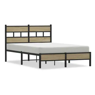 (sonoma oak, x cm/ with headboard & low footboard) vidaXL Metal Bed Frame without Mattress Bed B