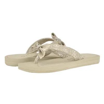 GUESS Women's Tuta Flip-Flop Taupe Logo