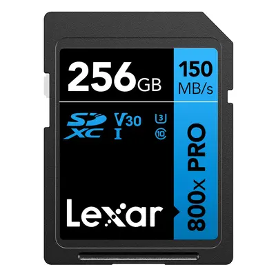 Lexar 256GB High-Performance 800x PRO SDXC UHS-I Memory Card C10 U3 V30 4K UHD Video Up to 150MB