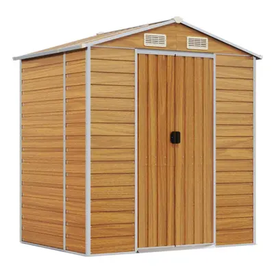 (light brown, x x cm) vidaXL Garden Shed Outdoor Storage Shed Patio Yard Tool Shed Galvanised St