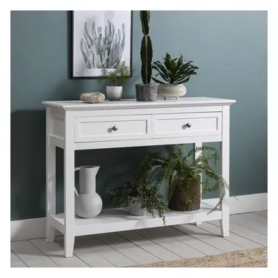 Karlstad Console Hallway Table with Drawers in Classic White