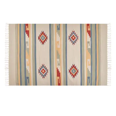 Cotton Kilim Rug x cm Multicolour APARAN