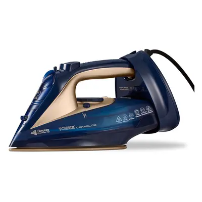 Tower T22008BLG CeraGlide 2400W Cord Steam Iron Blue and Gold