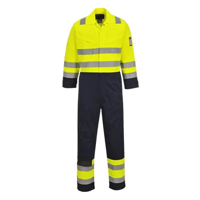 (Navy/Yellow, 5XL) Portwest Hi Vis MODAFLAME Coverall