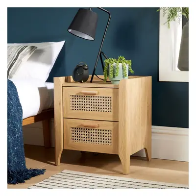 Home Source Rochester Drawer Rattan Style Bedside Table Storage Unit