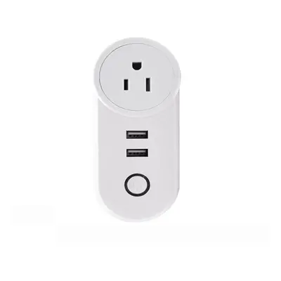 (US Plug) WiFi Switch Smart Socket Dual USB Ports Outlets UK US EU FR Plug APP Remote Control Wo