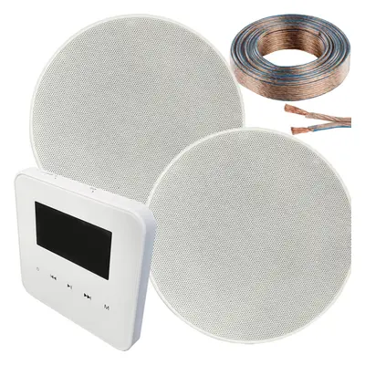 100W WiFi & Bluetooth Wall Mounted Amplifier & 2x 70W Slim Ceiling Speaker Kit