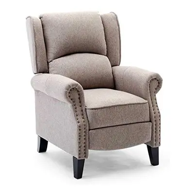 (Pumice) More4Homes Charlotte Modern Fabric Pushback Recliner Armchair Sofa Accent Chair Reclini