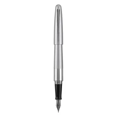 PILOT Metropolitan Collection Fountain Pen Silver Barrel Classic Design Fine Nib Black Ink (9111