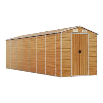 (light brown, x x cm) vidaXL Garden Shed Outdoor Storage Shed Patio Yard Tool Shed Galvanised St