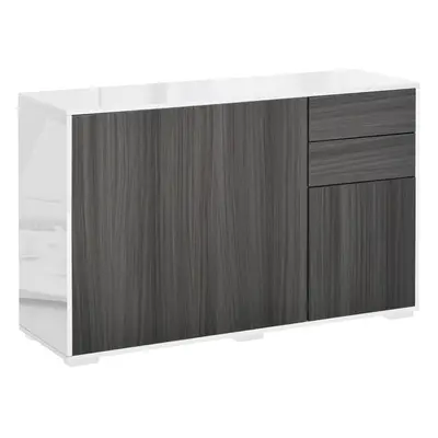 HOMCOM Side Cabinet with Door Cabinet and Drawer for Home Office Grey White