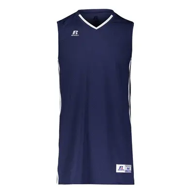 Russell 4B1VTM.NWH.S Adult Legacy Basketball Jersey, Navy & White - Small