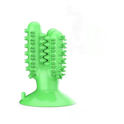 (Green) Dog Toothbrush IQ Durable Teeth Cleaning Puppy Chewing Toy