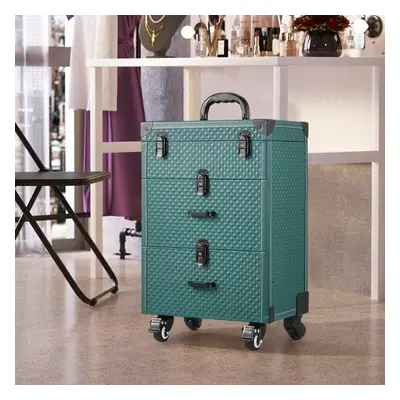 Professional in Cosmetic Trolley Case Makeup Box on Wheels