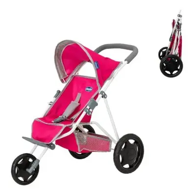 Chicco Junior Active Wheeled Pushchair | Toy Dolls Buggy In Pink And Grey | Baby Doll Pushchair 