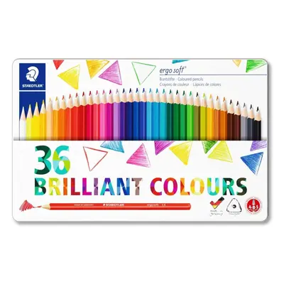 STAEDTLER M36 Ergosoft Triangular Colouring Pencil, Assorted Colours, Tin of