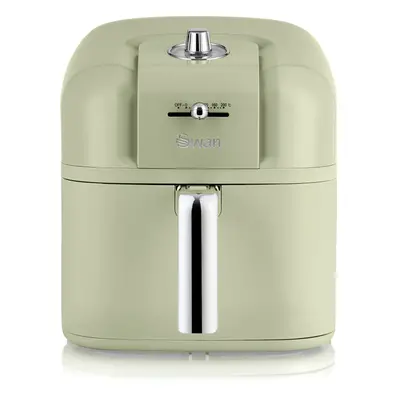 (Green) Swan SD10510BN Retro 6L Manual Air Fryer with Rapid Air Circulation, Adjustable Temperat