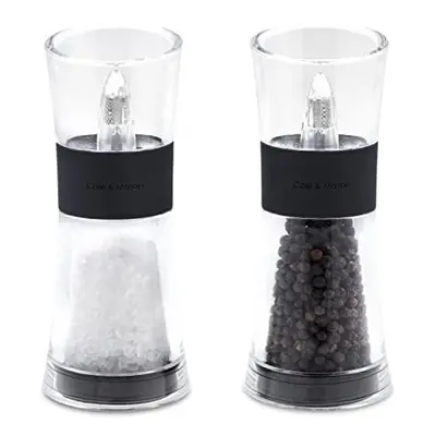 Cole & Mason H581580 Flip Black Salt and Pepper Mills | Classic Inverta | Acrylic | 154mm | Gift