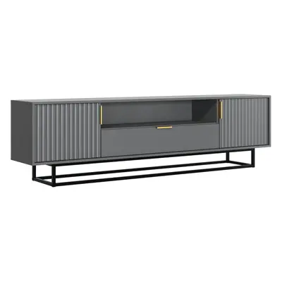 TV Unit 200cm Ribbed Doors - Mex Furniture