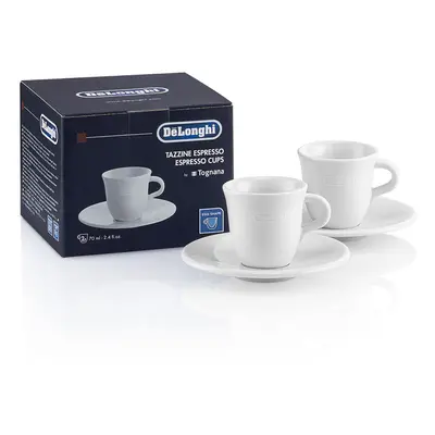 DeLonghi DLSc308 Porcelain Espresso cup & Saucer, Set of