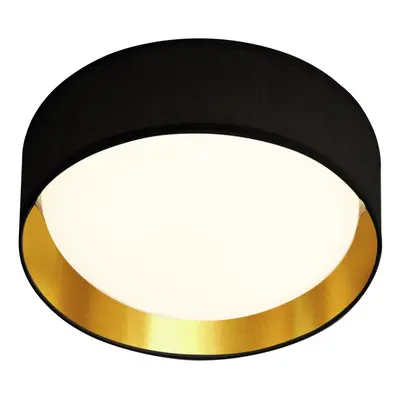 Searchlight Gianna Light LED Flush Ceiling Light Acrylic Black Shade/Gold