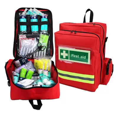 (Assorted,red) Large capacity and easy to carry First Response First Aid Kit in Red Rucksack Bri