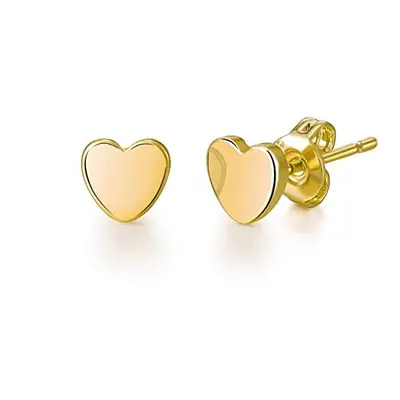 Gold Plated Heart Stud Earrings