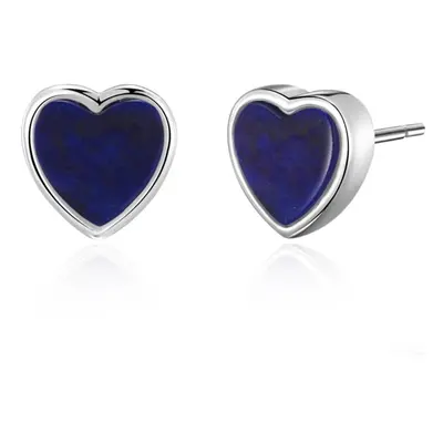 Lapis Heart Stud Earrings