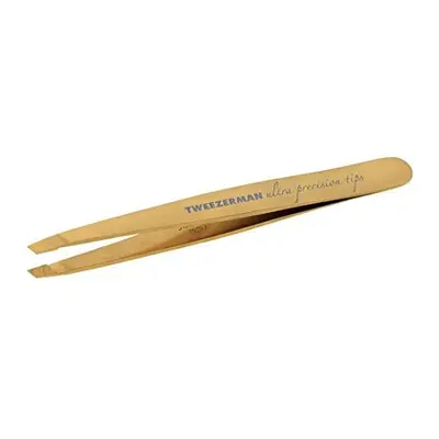 Tweezerman Studio Collection Ultra Precision Series Titanium Nitride Coated Slant, Gold