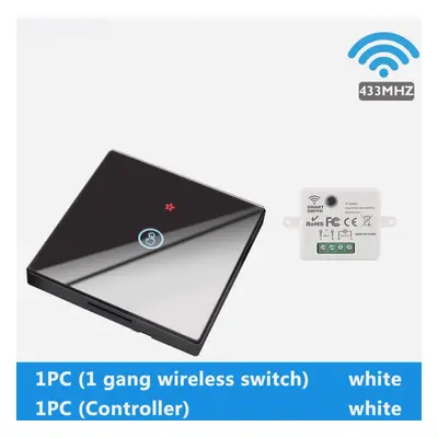 (Black, Way Control) Touch Wireless Wall Switch EU Type Smart Switch Wifi Controller Remote/Swit